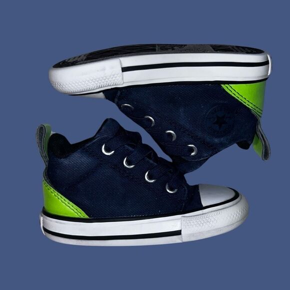 Converse Chuck Taylor All Star Axel Sneaker Infant Baby Navy/Green Shoes Size 5 - Picture 8 of 9
